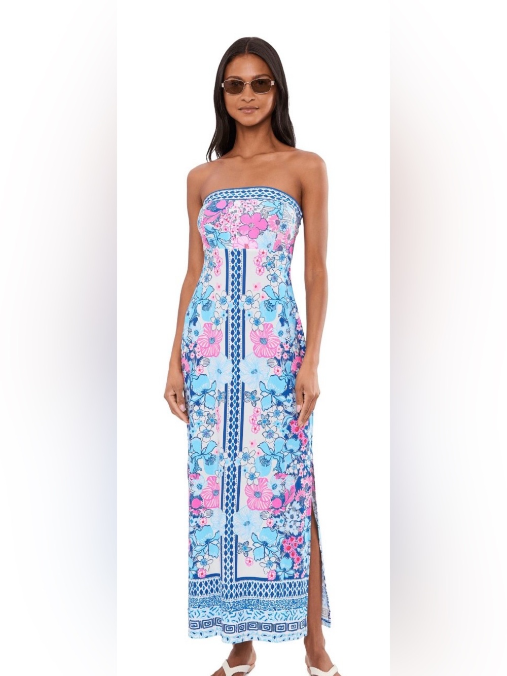 Lilly Pulitzer Noa Strapless Maxi Dress Sz 4 NWT Starlight Navy In all her glory